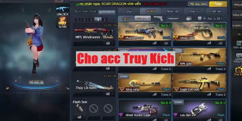 Sự kiện cho acc truy kích Sự kiện cho acc truy kích